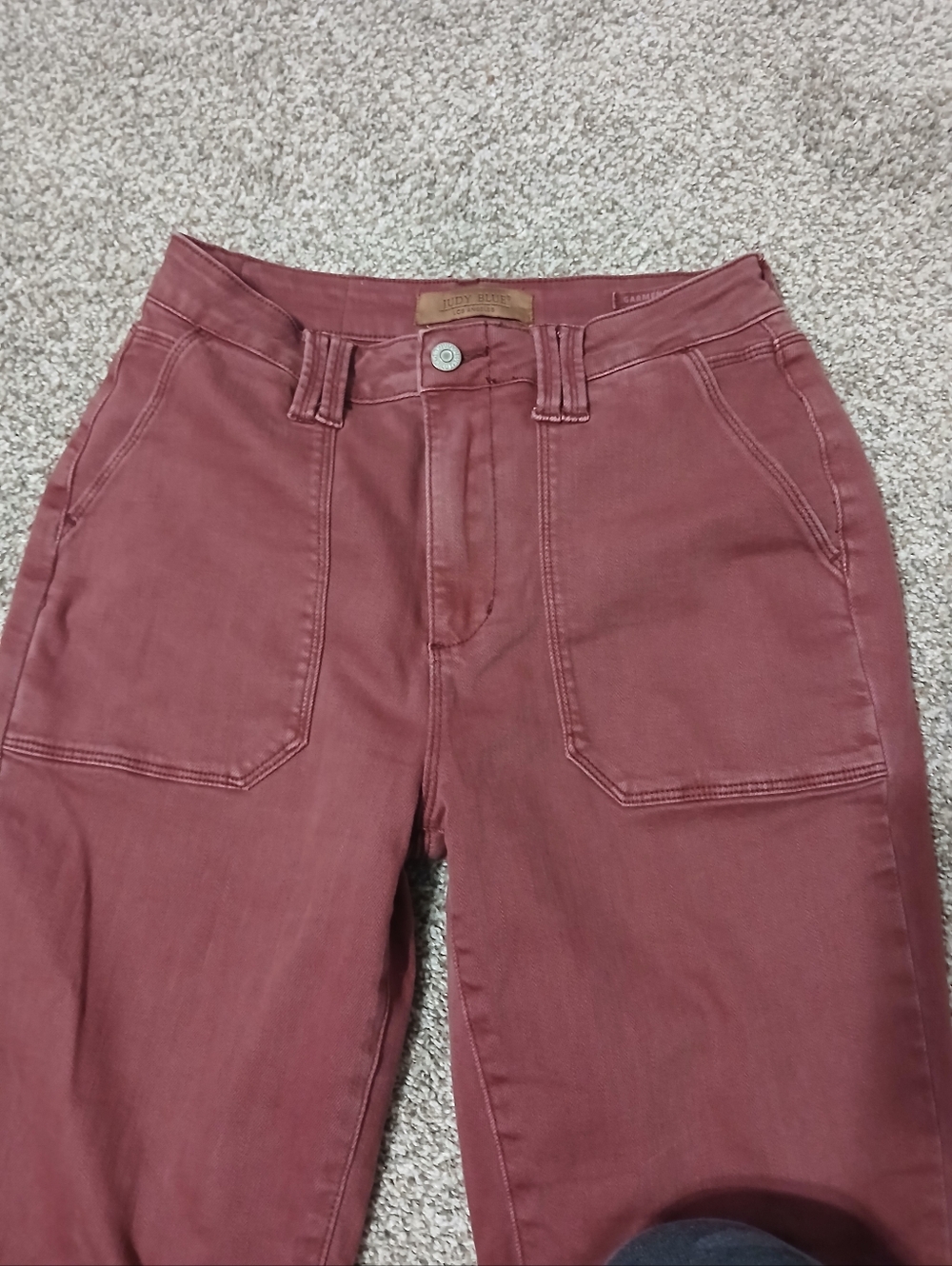 Judy Blue High-Rise Straight Leg Pants in Burgundy - Picture 3 of 16